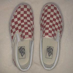 Red checkerboard slip-on